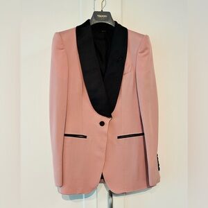 *NEW* Tom Ford 36 XS US2 Iconic Pink Satin Shawl Collar Tuxedo Blazer Pristine